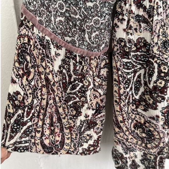 American Eagle Women M Boho Peasant Top Paisley Flowy Romantic Victorian Cottage - Picture 6 of 11